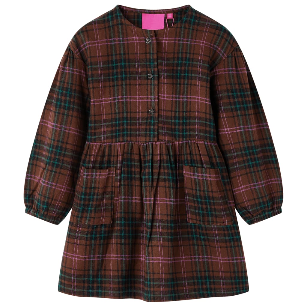 JUNG Vida Kinderkleid mit Langen Ärmeln Cognac 128