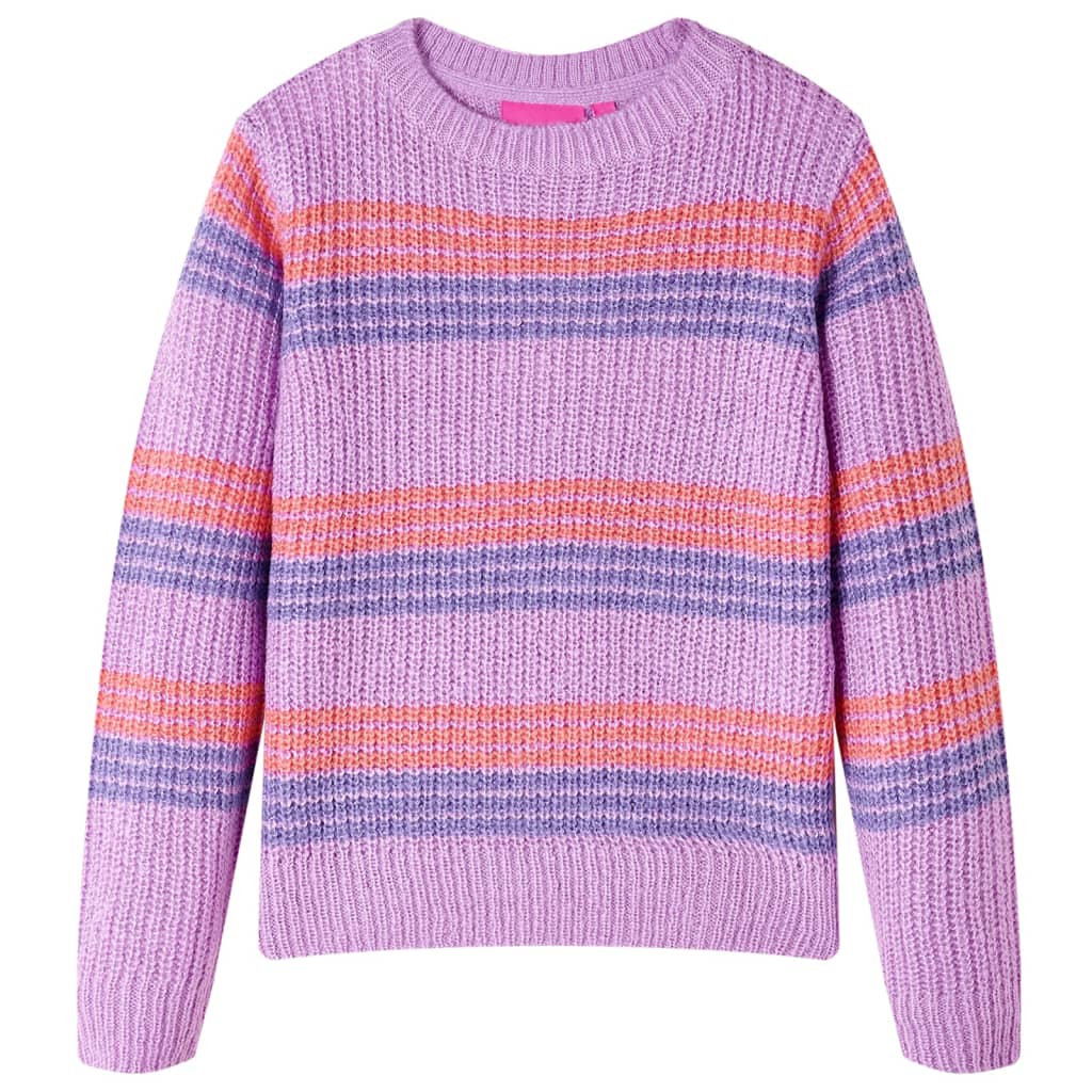 JUNG Vida Kinderpullover mit Streifen Gestrickt Lila und Rosa 92