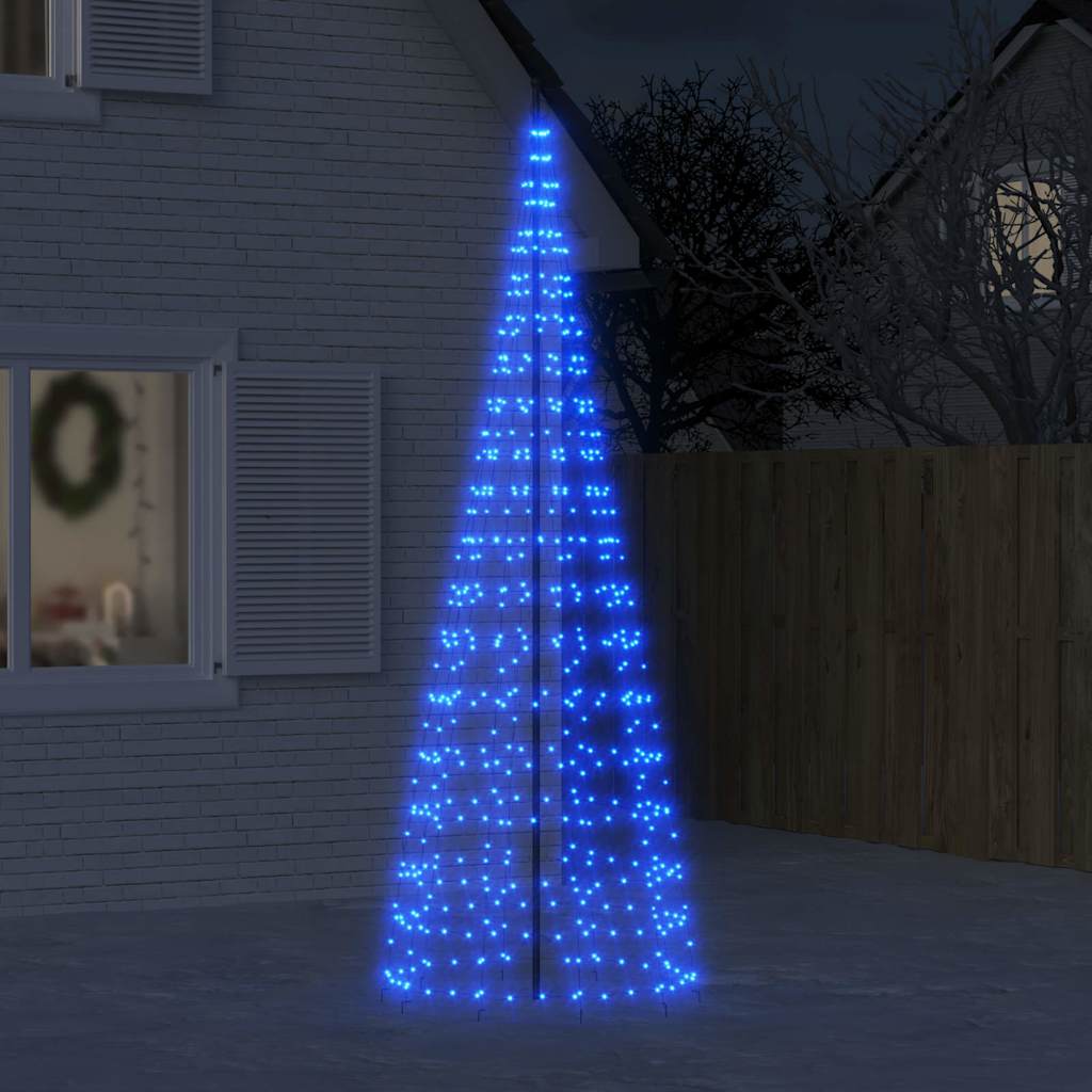JUNG Vida LED-Weihnachtsbaum für Fahnenmast 550 LEDs Blau 300 cm