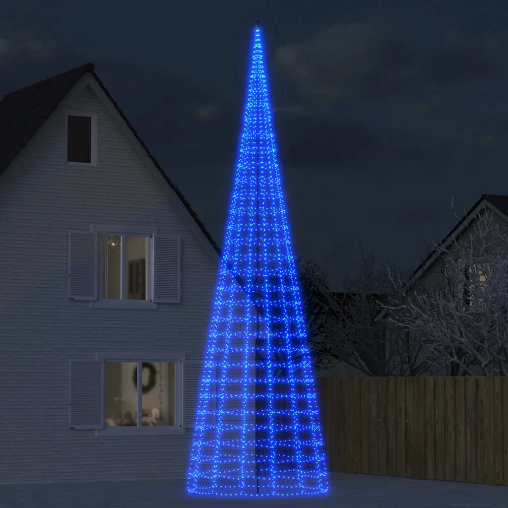 JUNG Vida LED-Weihnachtsbaum für Fahnenmast 3000 LEDs Blau 800 cm