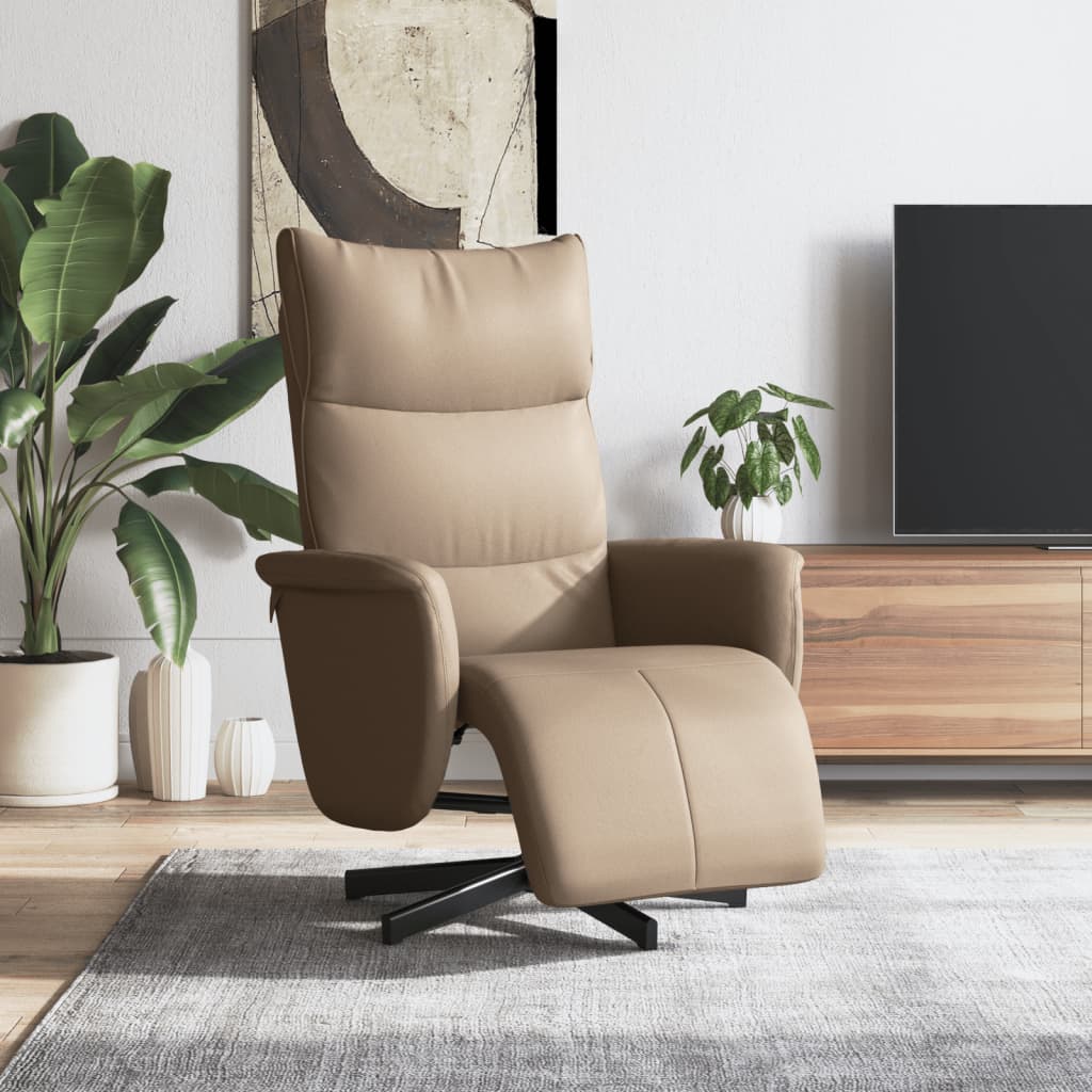 JUNG Vida Relaxsessel mit Fußteil Cappuccino-Braun Kunstleder