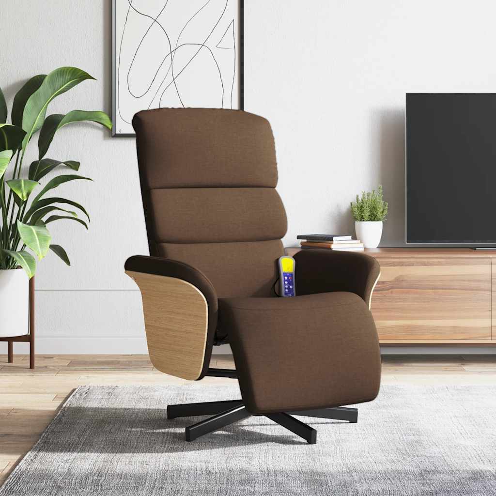 JUNG Vida Massagesessel mit Fußteil Braun Stoff
