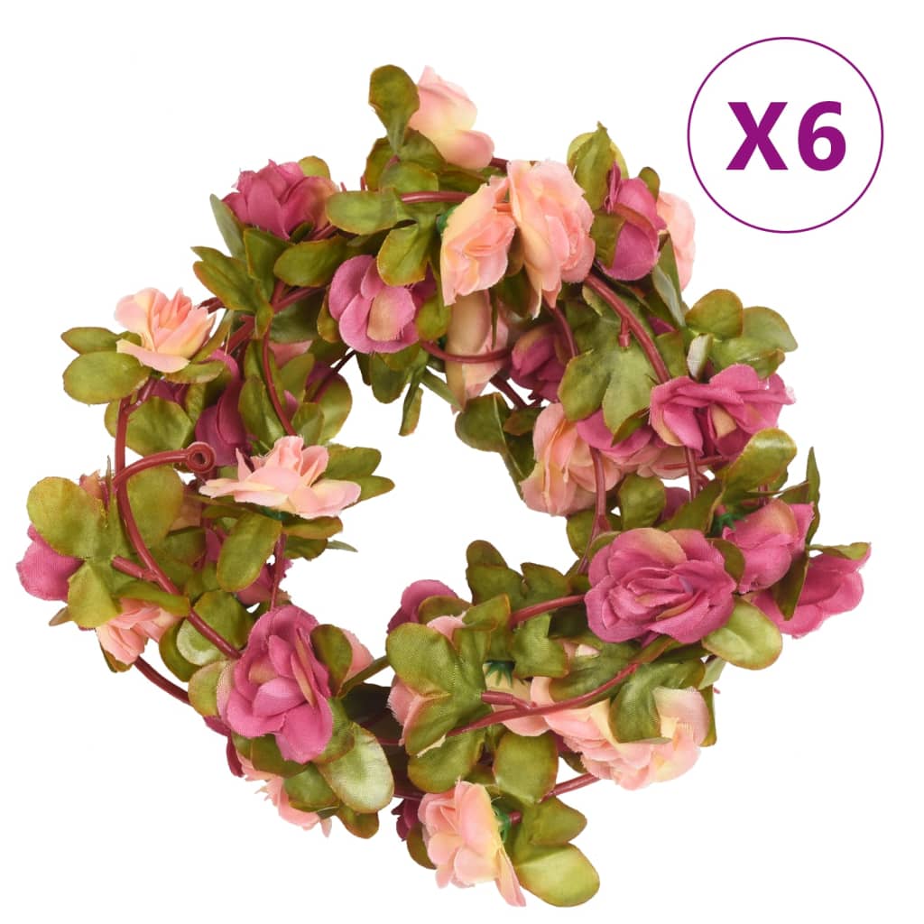 JUNG Vida Blumengirlanden Blumen 6 Stk. Rosa 250 cm