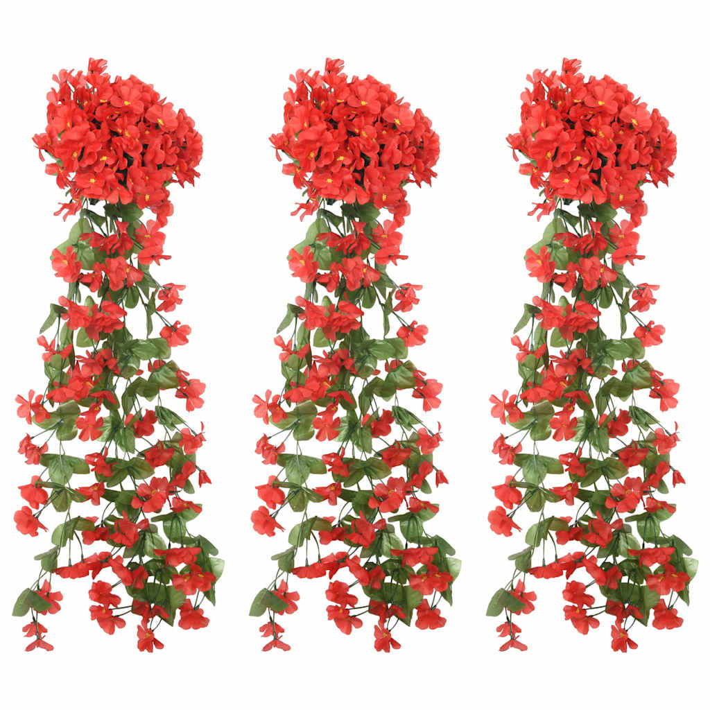 JUNG Vida Blumengirlanden Blumen 3 Stk. Rot 85 cm