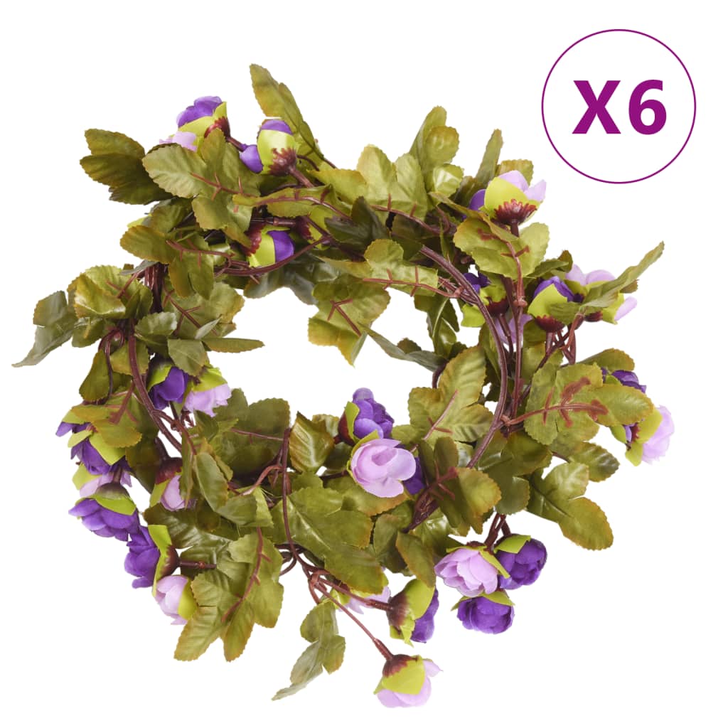 JUNG Vida Blumengirlanden Blumen 6 Stk. Helllila 215 cm