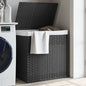 JUNG Vida Wäschekorb mit 2 Fächern Grau 53x35x57 cm Poly Rattan