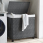 JUNG Vida Wäschekorb mit Rollen Grau 60x35x60,5 cm Rattan