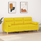 JUNG Vida 3-Sitzer-Sofa mit Zierkissen Hellgelb 180 cm Stoff