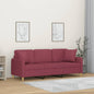 JUNG Vida 3-Sitzer-Sofa mit Zierkissen Weinrot 180 cm Stoff