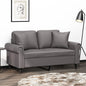 JUNG Vida 2-Sitzer-Sofa mit Zierkissen Grau 120 cm Kunstleder