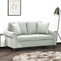 JUNG Vida 2-Sitzer-Sofa mit Zierkissen Hellgrau 120 cm Samt