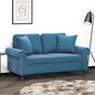 JUNG Vida 2-Sitzer-Sofa mit Zierkissen Blau 120 cm Samt