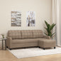 JUNG Vida 3-Sitzer-Sofa mit Hocker Cappuccino-Braun 180 cm Kunstleder