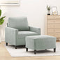 JUNG Vida Sessel mit Hocker Hellgrau 60 cm Samt