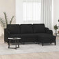 JUNG Vida 3-Sitzer-Sofa mit Hocker Schwarz 180 cm Stoff