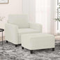 JUNG Vida Sessel mit Hocker Creme 60 cm Samt