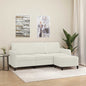 JUNG Vida 3-Sitzer-Sofa mit Hocker Creme 180 cm Samt