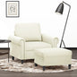 JUNG Vida Sessel mit Hocker Creme 60 cm Samt