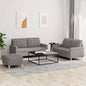 JUNG Vida 3-tlg. Sofagarnitur mit Kissen Taupe Stoff