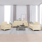 JUNG Vida 3-tlg. Sofagarnitur mit Kissen Creme Stoff