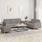 JUNG Vida 3-tlg. Sofagarnitur mit Kissen Taupe Stoff
