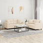 JUNG Vida 2-tlg. Sofagarnitur mit Kissen Beige Mikrofasergewebe