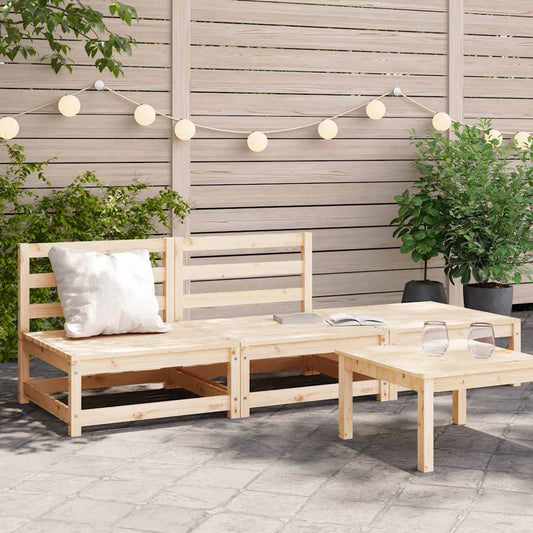 JUNG Vida Gartensofa ohne Armlehnen mit Fußhocker Massivholz Kiefer