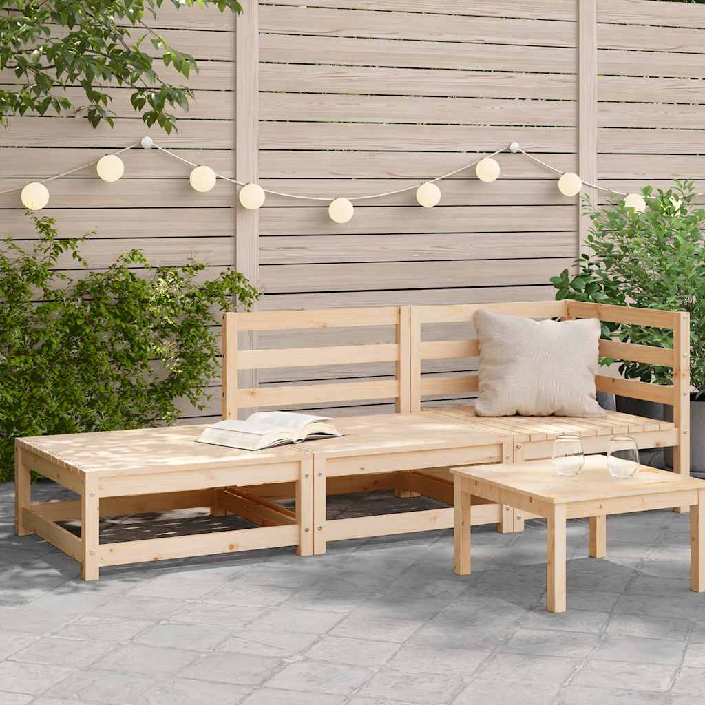 JUNG Vida Gartensofa mit Fußhocker 2-Sitzer Massivholz Kiefer