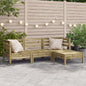 JUNG Vida Gartensofa 3-Sitzer mit Hocker Kiefernholz Imprägniert