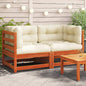 JUNG Vida Garten-Ecksofas mit Kissen 2 Stk. Wachsbraun Massivholz Kiefer