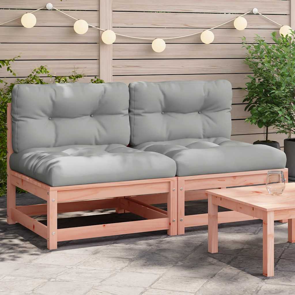 JUNG Vida Gartensofas ohne Armlehnen mit Kissen 2 Stk. Douglasienholz
