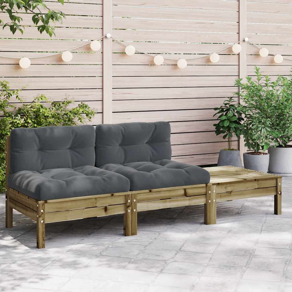 JUNG Vida Gartensofa mit Kissen und Hocker 2-Sitzer