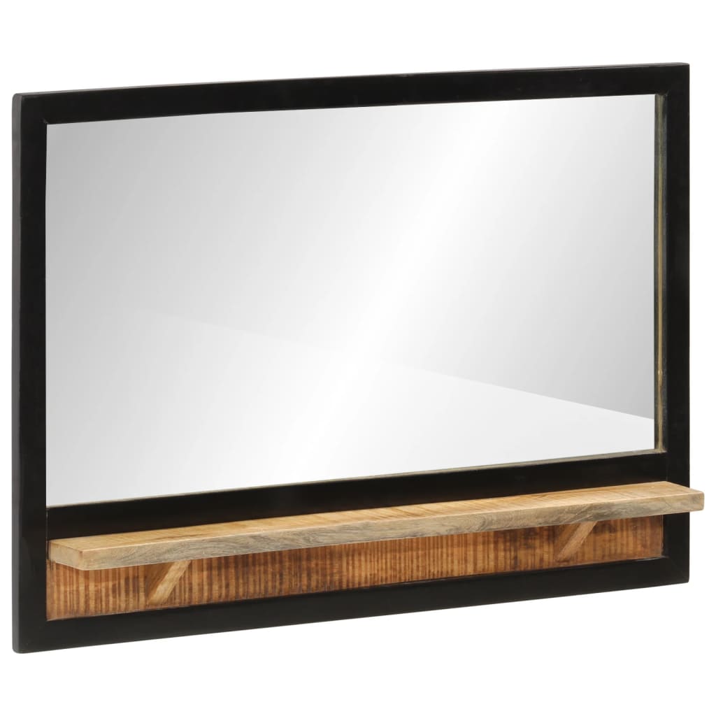 JUNG Vida Spiegel mit Ablage 80x8x55 cm Glas und Massivholz Mango