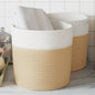 JUNG Vida Aufbewahrungskörbe 2 Stk. Beige und Weiß Ø28x28 cm Baumwolle