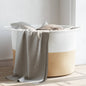 JUNG Vida Wäschekorb Beige und Weiß Ø55x36 cm Baumwolle