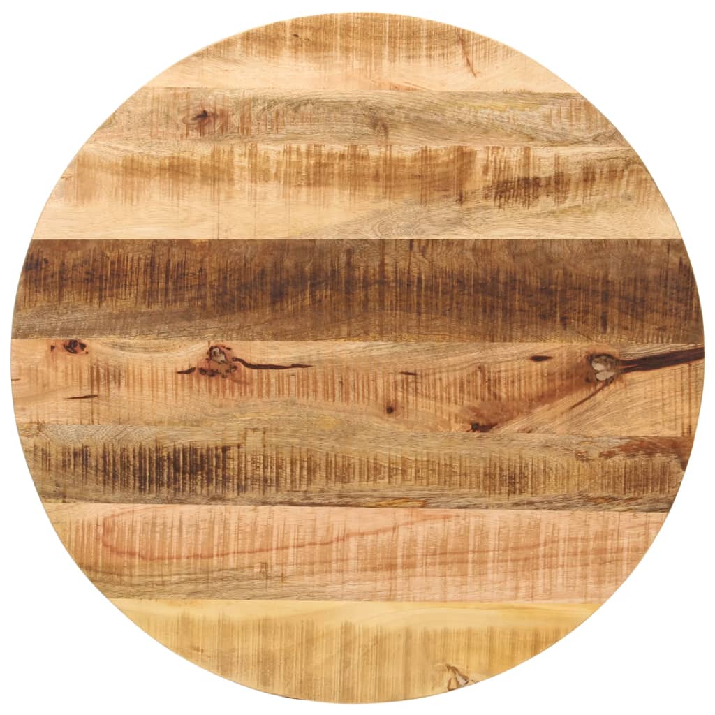 JUNG Vida Tischplatte Ø 90x3,8 cm Rund Raues Massives Mangoholz