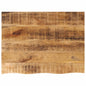 JUNG Vida Tischplatte 70x60x2,5 cm Baumkante Massivholz Raues Mangoholz
