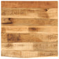 JUNG Vida Tischplatte 80x80x2,5 cm Baumkante Massivholz Raues Mangoholz