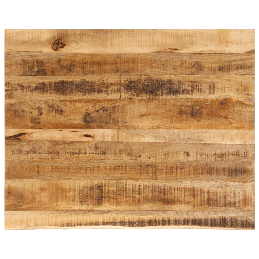JUNG Vida Tischplatte 90x80x3,8 cm Baumkante Massivholz Raues Mangoholz