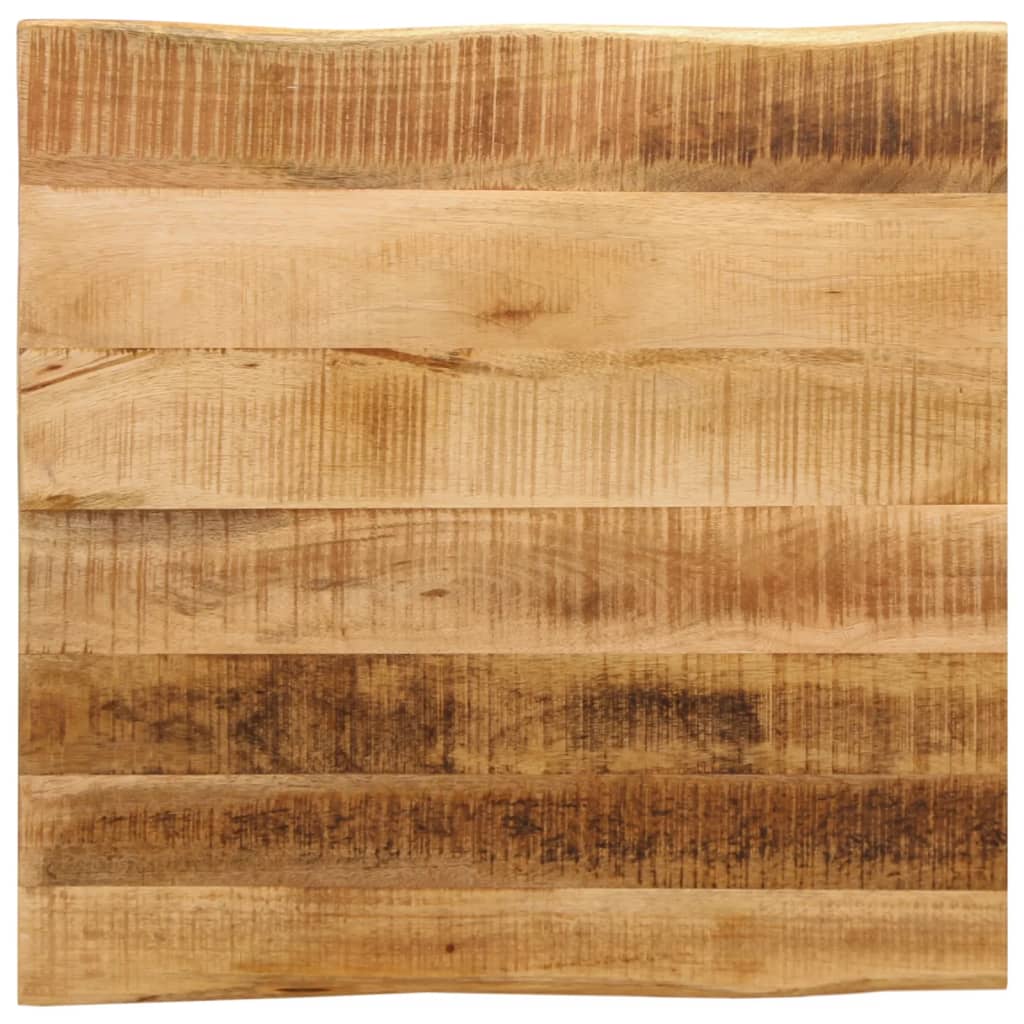 JUNG Vida Tischplatte mit Baumkante 60x60x2,5 cm Raues Massives Mangoholz