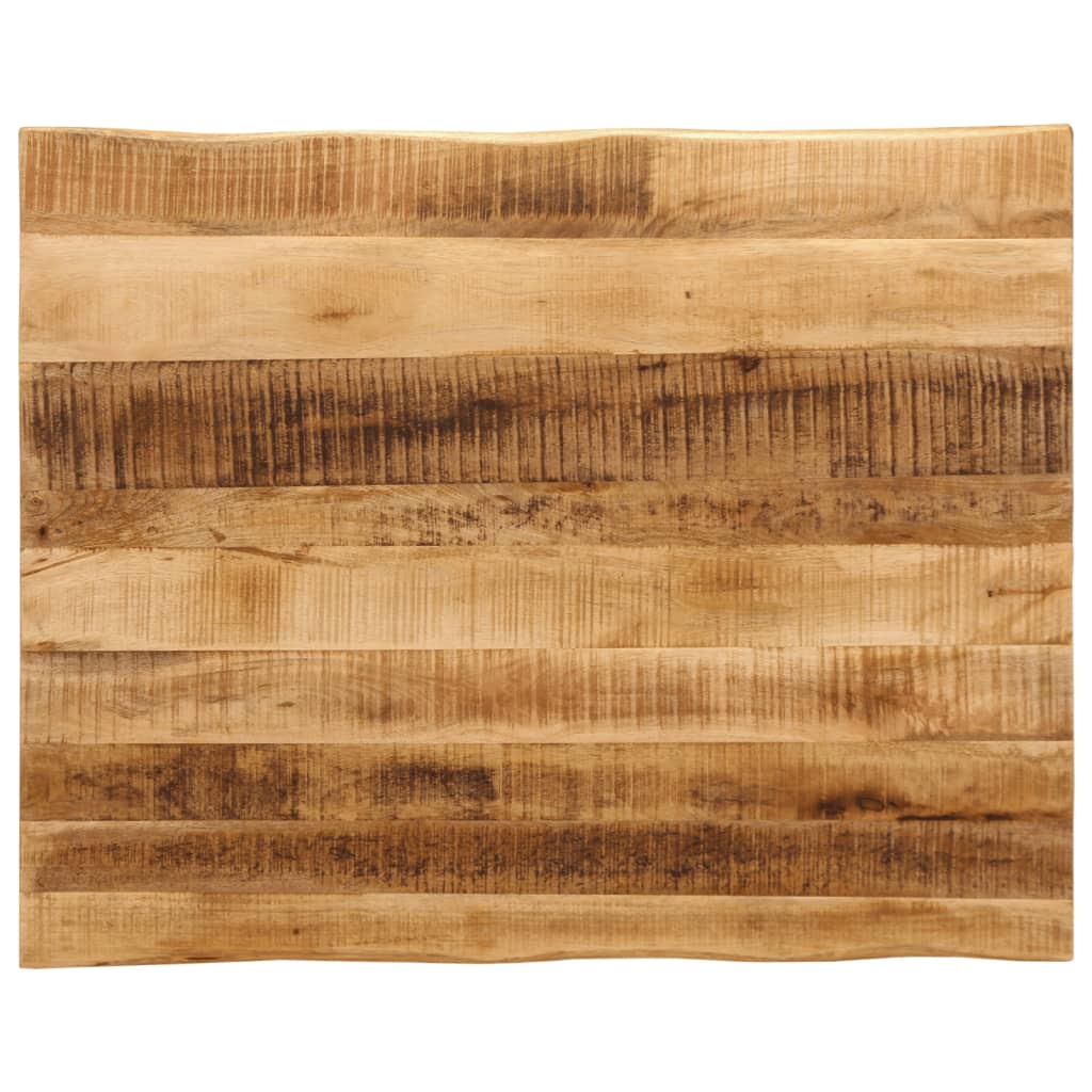 JUNG Vida Tischplatte mit Baumkante 100x80x2,5 cm Raues Mango Massivholz