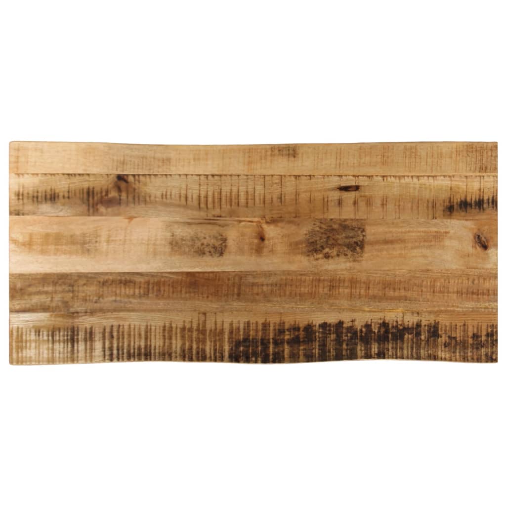 JUNG Vida Tischplatte mit Baumkante 90x40x3,8 cm Raues Mango Massivholz