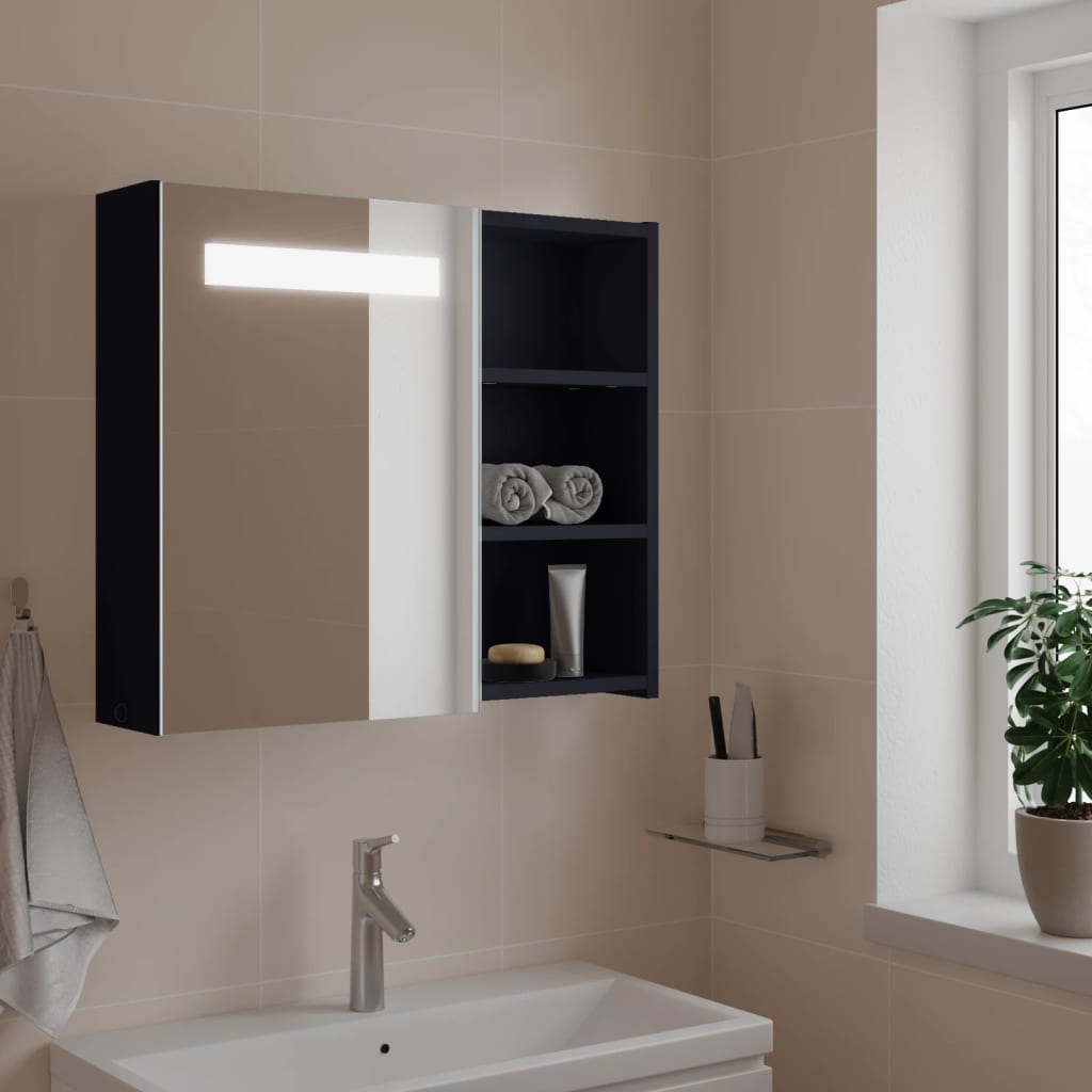 JUNG Vida Spiegelschrank mit LED-Beleuchtung Grau 60x13x52 cm
