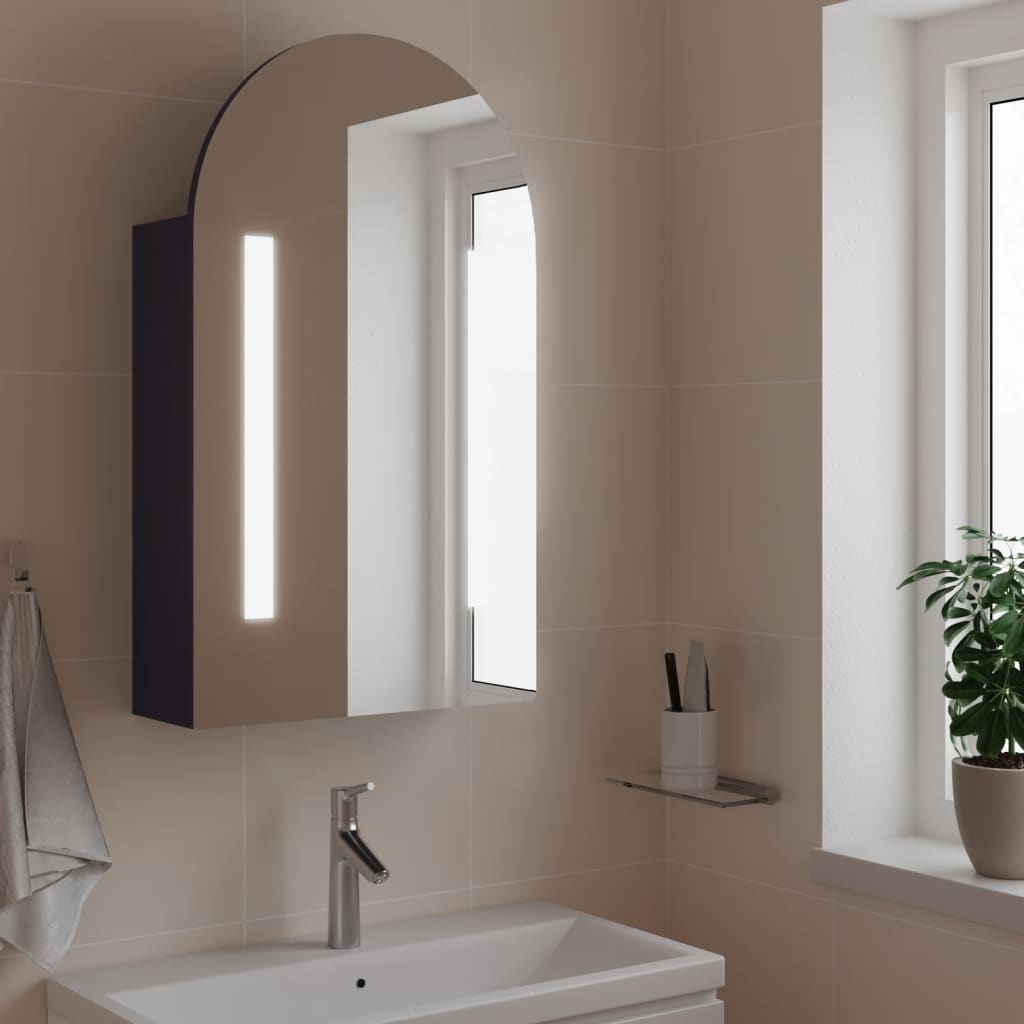 JUNG Vida Spiegelschrank mit LED-Beleuchtung Gewölbt Grau 42x13x70 cm