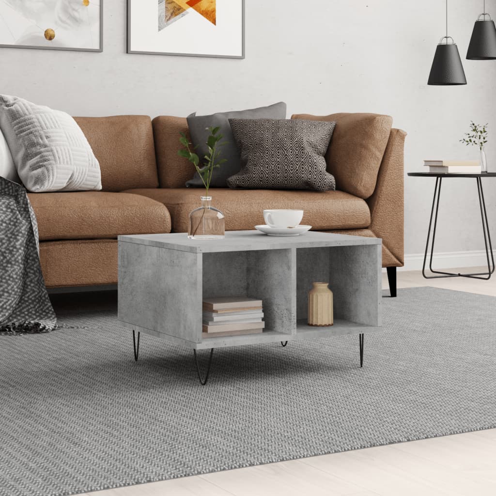 JUNG Vida Couchtisch Betongrau 60x50x36,5 cm Holzwerkstoff