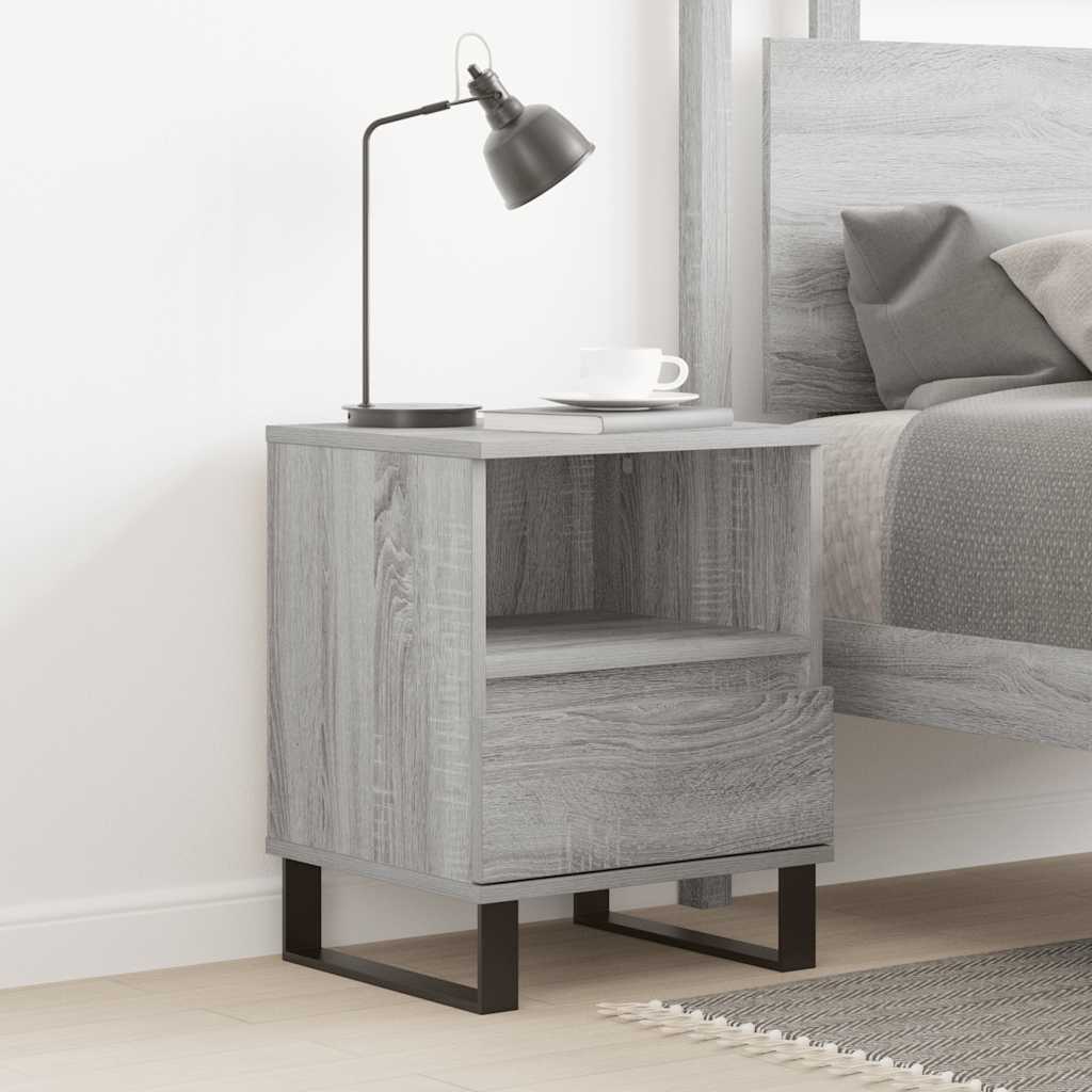 JUNG Vida Nachttisch Grau Sonoma 40x35x50 cm Holzwerkstoff