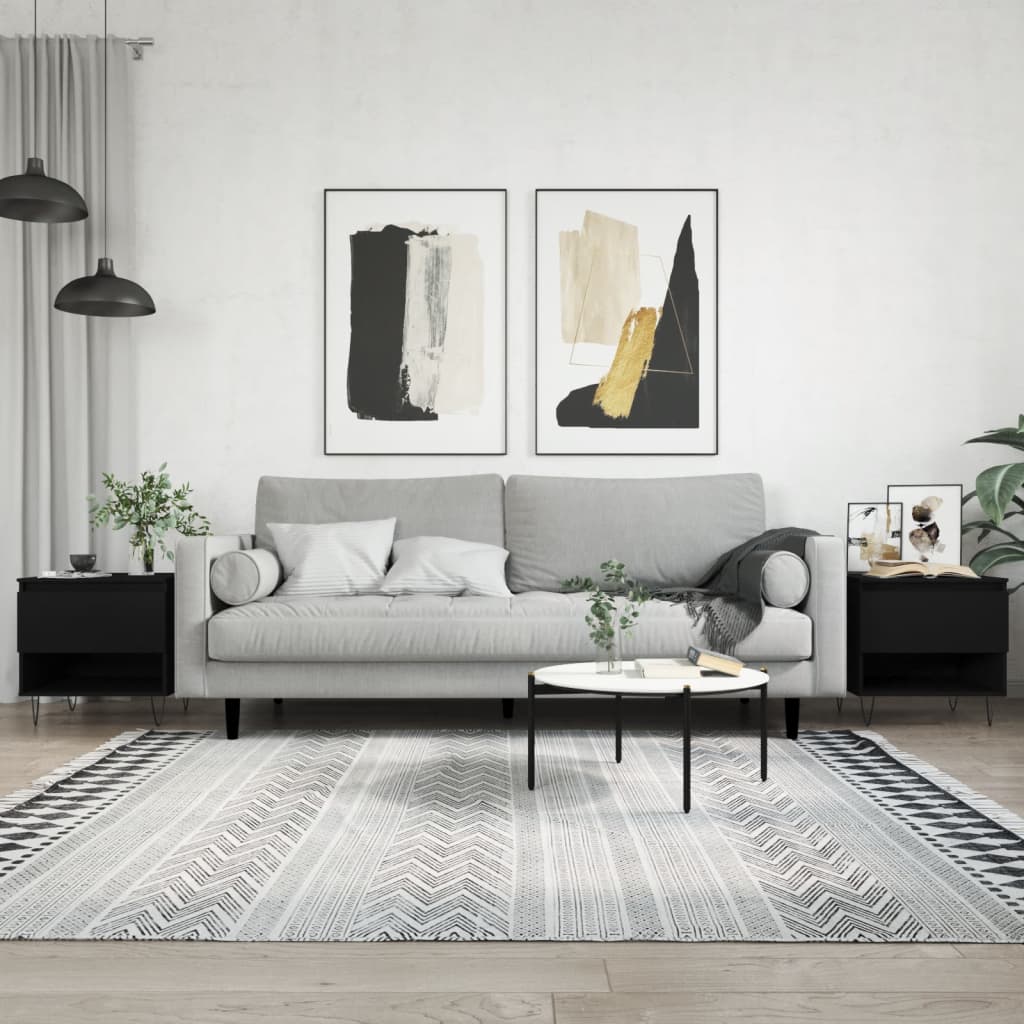 JUNG Vida Couchtische 2 Stk. Schwarz 50x46x50 cm Holzwerkstoff