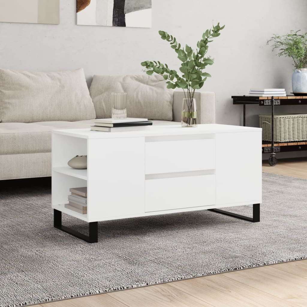 JUNG Vida Couchtisch Weiß 102x44,5x50 cm Holzwerkstoff