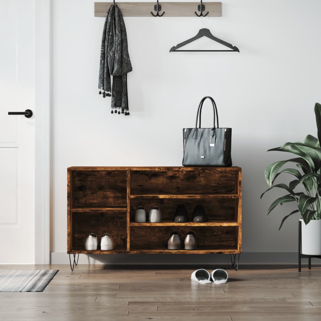 JUNG Vida Schuhregal Räuchereiche 102x36x60 cm Holzwerkstoff
