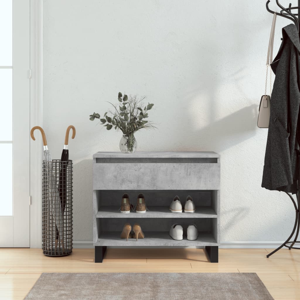 JUNG Vida Schuhregal Betongrau 70x36x60 cm Holzwerkstoff